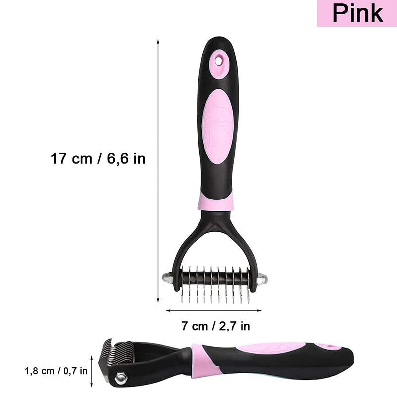 Dematting comb, Pet Grooming Tool to Remove Loose and Knotted Hair, for Cats, Dogs, Rabbits, Pink - PawsPlanet Australia