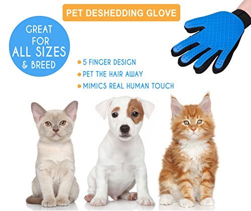 [Australia] - Shop Top Pets Pet Grooming Gloves Rubber Groomer for Dogs & Cats with Short Or Long Hair | Furniture Deshedding Tool with Soft Massaging Tips | Comfortable Pet Hair Removal & Fur Shedding 