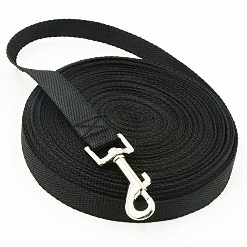 Scarlet pet | Dog leash “Rocky H” with rubberized handle and snap hook; Robust nylon; Black; Lengths: 3.5 meters (10 meters) 10 meters - PawsPlanet Australia