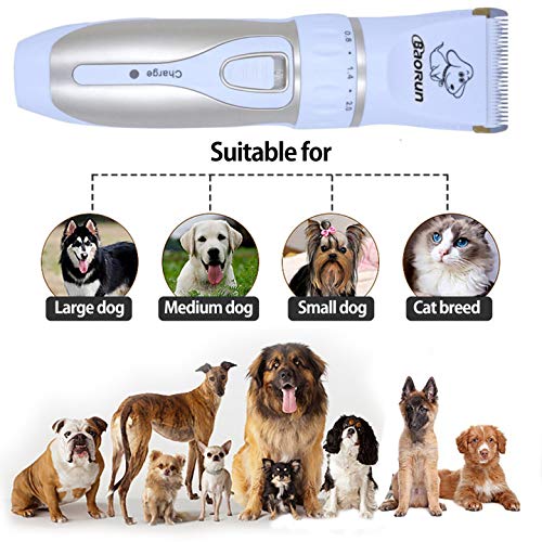 [Australia] - Maxshop Pet Grooming Clippers, Professional Quiet Rechargeable Cordless Pet Hair Clippers with Comb Guides Scissors Stainless Steel Blades Kit for Dogs Cats,Pets Long Short Hair Shave 