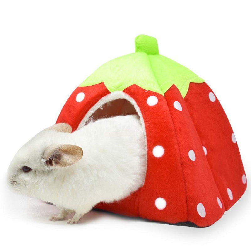 Spring Fever Hamster Guinea Pig Rabbit Dog Cat Chinchilla Hedgehog Bird Small Animal Pet Bed House Hideout Cage Accessorie XS (10.2*10.2 inch) B Red - PawsPlanet Australia