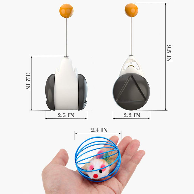 [Australia] - Onybte Cat Ball Tumbler Interactive Cat Toys for Indoor Kitty,Balance Ball and A Feather Tail Mouse in Metal Wire Ball as Additional Gift for House Kitten 