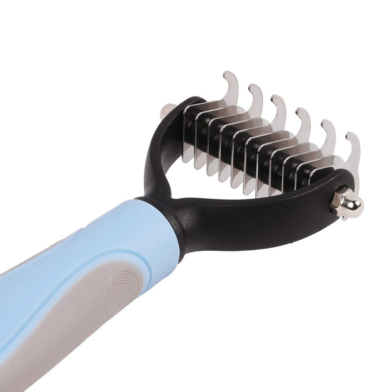 [Australia] - Samply Pet Undercoat Grooming Rakes- 2 Sided Deshedding Brush Tool for Dogs and Cats Medium/ Small 