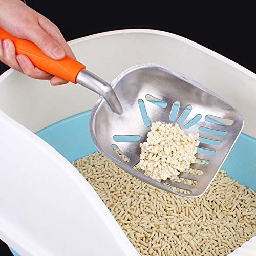 MengH-SHOP Cat Litter Scoop Metal Pet Litter Scoop with Deep Shovel and Long Handle for Cats Dogs Litter Tray Scoop, Cat Stripes - PawsPlanet Australia