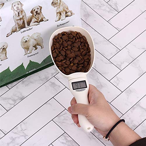 Dog Food Measuring Scoop, Digital Pet Food Measuring Scale Scoop, Detachable 800g/0.1g Precise with LCD Display and Unit Conversion Suit for Pets Food Pink - PawsPlanet Australia