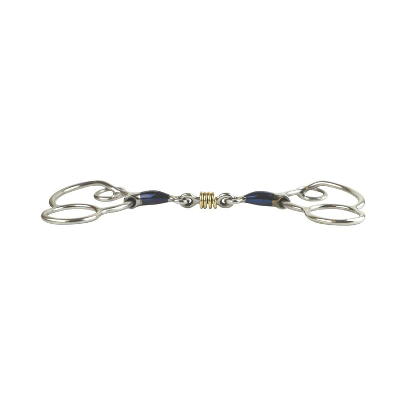 AK Universal Loose Ring Lozenge with Sweat Iron Mouthpiece AKRS-2624 (5.75", Blue-Silver) 5.75" - PawsPlanet Australia