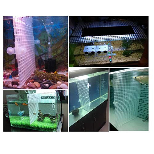 RLECS 2pcs 30cm x 15cm Plastic Grid Divider Tray Egg Crate Louvre Aquarium Fish Tank Bottom Isolation, Black - PawsPlanet Australia