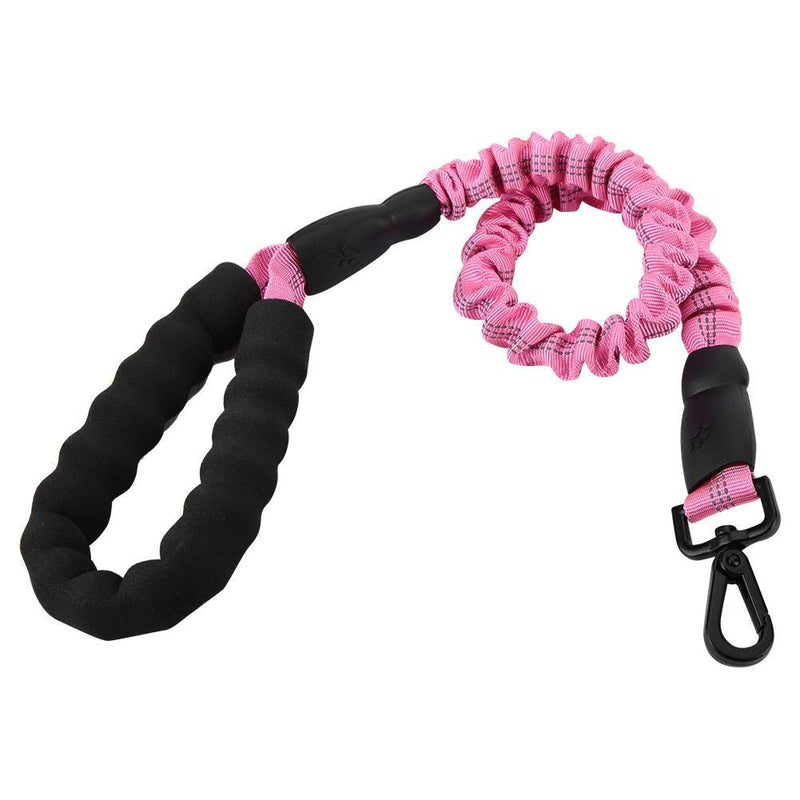 Dog Traction Rope Pets Dogs Elastic Leash Anti Pull Shock Absorbing Bungee Dog Leash Premium Strong Dog Elastic Lead with Traffic Control Handle - Foam Barrel Handle(Pink) Pink - PawsPlanet Australia