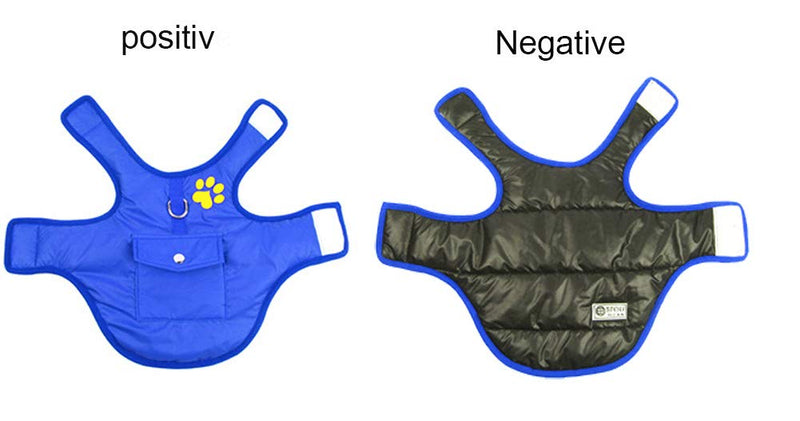 Morezi Winter Waterproof Dog Vest Coats Fleece Dog Jackets,Warm Reversible Outwear for Small Medium Large Dogs Cats - Blue - M - PawsPlanet Australia