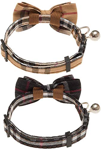 [Australia] - ORALBY Cat Collar Breakaway with Cute Bow Tie and Bell for Kitty and Some Puppies, Adjustable from 7.8-10.5 Inch 