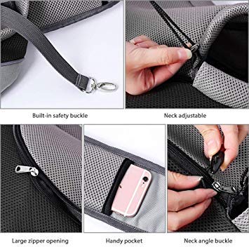 WINS Dog sling small dog carrier bag pet sling carrier for small medium dog sling carrier pet sling bag for cats puppy L 47×29×14cm within 6 kg Black - PawsPlanet Australia