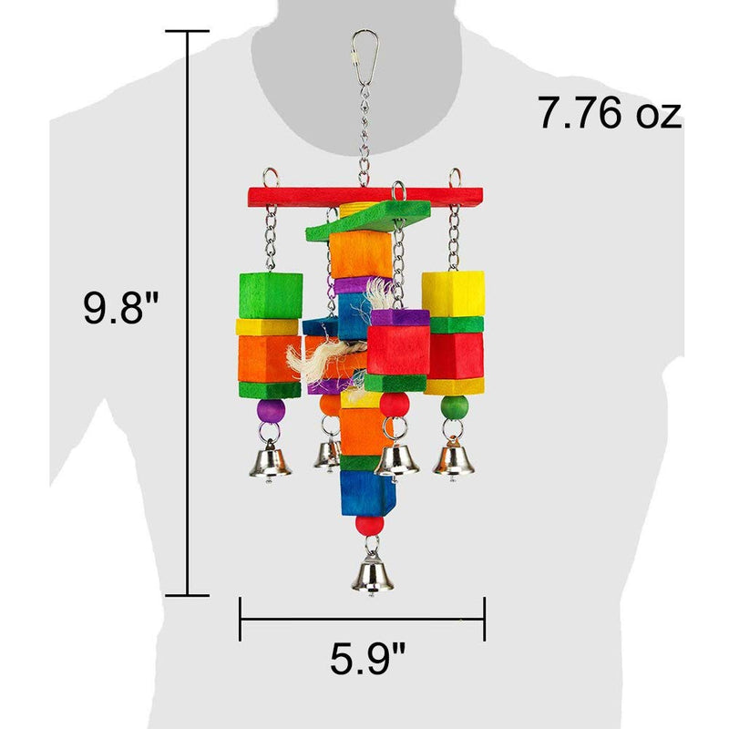 [Australia] - Coppthinktu Parrot Toys for Small Medium Birds Natural Wood Bird Parrot Swing Chewing Toys Bird Toys with Bells for Parakeets Cockatiels Conures Love Birds Finches Budgie bird toy with bells 