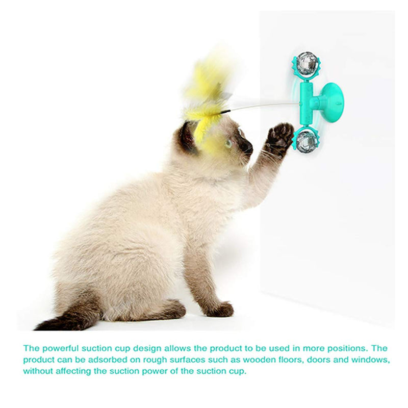 Interactive Cat Toys Ball Funny Toy with Suction Cup Portable, Pet Exercise Smart Cat Toy With Spinning catnip Balls blue - PawsPlanet Australia