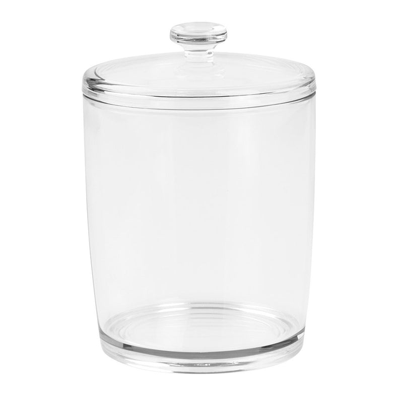 mDesign Tall Plastic Pet Storage Canister Jar with Lid - Holds Dog/Puppy Food, Treats, Toys, Medical, Dental and Grooming Supplies - Medium - 3 Pack - Clear - PawsPlanet Australia