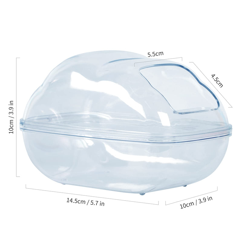 BUCATSTATE Large Hamster Sand Bath Container Transparent Clouds Hamster Bathroom with Scoop Set for Small Pet Animals Cage Accessories Blue Medium - PawsPlanet Australia