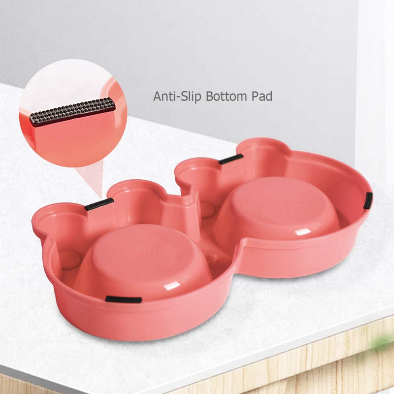 [Australia] - AIFEIERH Durable Stainless Steel Dog Bowl Food Water Feeder Non-Slip Design Resistant Silicone Mat Non Slip Design Prevent Slipping for Little Size Dogs/Cats Like Chihuahua/Bulldog/Poodle and More Pink 