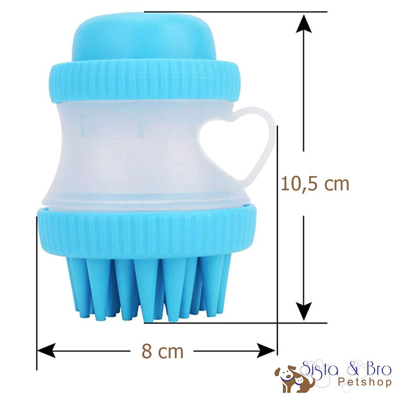 Sista & Bro Petshop Brush Shampoo Dog Cat Soft Silicone Accessories Grooming Shower Dog Cat Pet Brush Comb Shower Bath Massage Cat Dog with Tank Diffusion Shampoo - PawsPlanet Australia