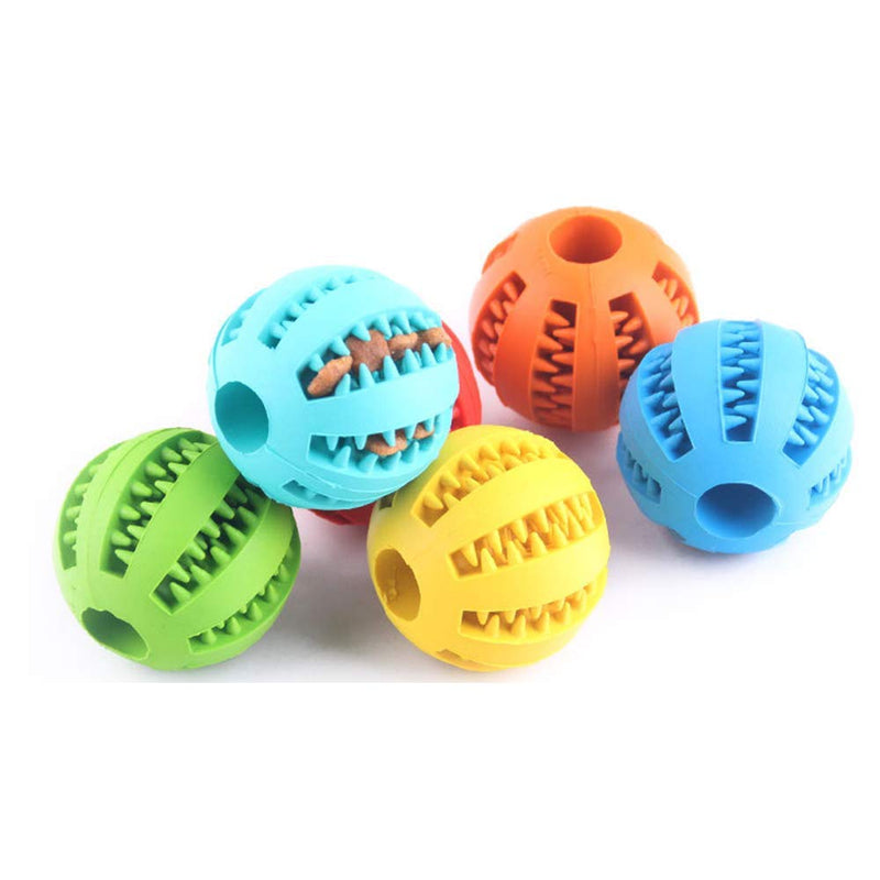 dingdang Interactive Dog Cat Pet Molar Treat Toy Ball for Tooth Cleaning,Bite Resistant Rubber Chew Ball IQ Training Ball Puzzle Toys for Pet Dogs Puppy Cat (5 cm, Red) 5 cm - PawsPlanet Australia