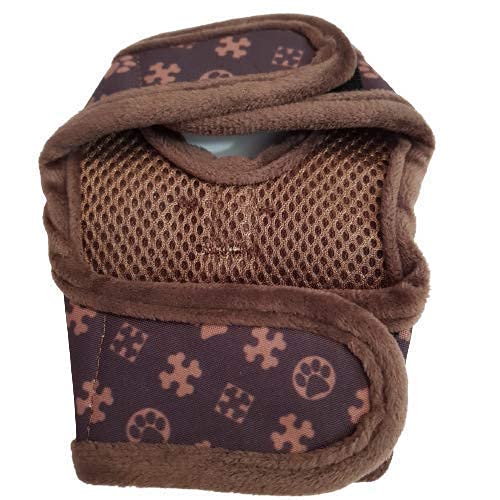 Pretty Pampered Pets Designer Tiny Toy Chihuahua Harness Puppy Dog Harness Coat Cat Kitten Harness Small Breeds Tiny Teacup Brown Fur Edges (XXS) XXS - PawsPlanet Australia