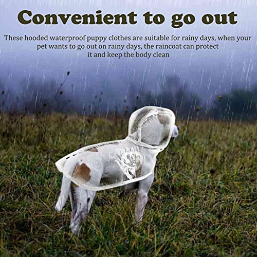 KONUNUS 3 Pieces Pet Dog Raincoat Pet Waterproof Clothes Jacket Poncho Transparent Puppy Rain Poncho Pet Rainwear for Small to Medium Dogs and Puppies (Rosy, White and Black, M Size) - PawsPlanet Australia