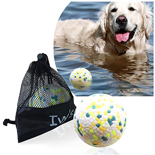 Lightweight Dog Ball for Throwing, Indestructible Dog Ball Toy for Large, Medium Dogs and Puppies, Dog Balls for Water, Jumping, Fetch, Toss and so on Green Dots - PawsPlanet Australia