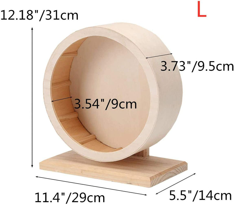 MMBOX Small Pets Exercise Wheel Hamster Wooden Mute Running Spinner Wheel Play Toy for Rat Gerbil Mice Chinchillas Hedgehogs Guinea Pigs (L? ?/ 11.8Inch?) - PawsPlanet Australia
