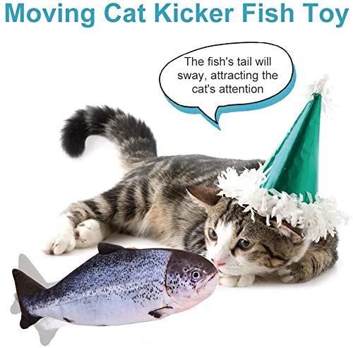 Catnip Fish Toys for Cats,Cat Moving Fish Toy,Cat Kicker Fish Toy Moving,Electric Flopping Cat Kicker Fish Toy,Realistic Plush Electric Wagging Fish Toys Simulation Interactive Funny Chew Toy for Cats - PawsPlanet Australia