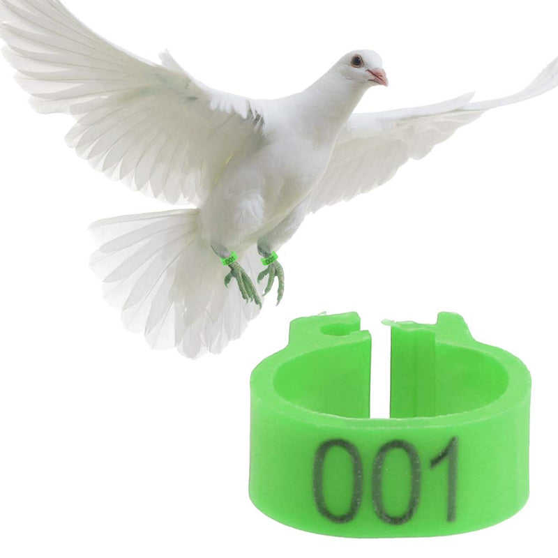 Yosoo Health Gear Pigeons Leg Bands, Bird Leg Rings, 100PCS 8MM 001-100 Numbered Plastic Letter Pigeons Bird Leg Bands Rings(green) green - PawsPlanet Australia