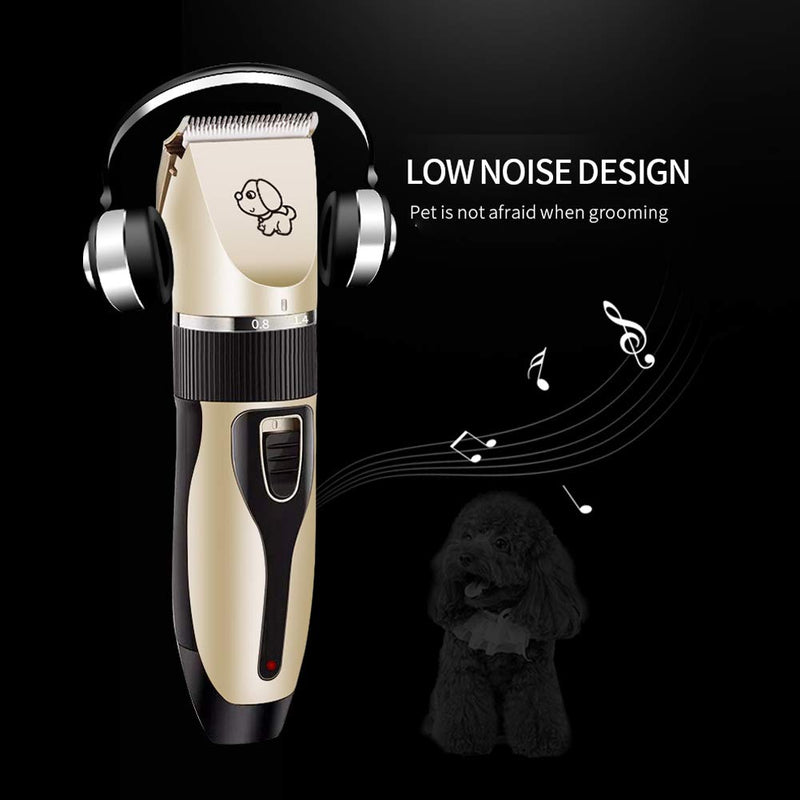 [Australia] - Supoggy Professional Dog Clippers, Rechargeable Cordless Dog Grooming kit, Low Noise Pet Hair Clipper Trimmer Shaver with Comb Guides Scissors Nail Kits for Dogs Cats 