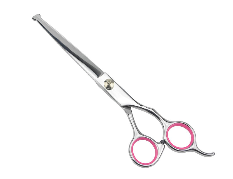 [Australia] - LILYS PET 7.0"/7.5" Round-TIP Safety Professional Stainless Steel PET Dog Cat Grooming Scissors Set,Pink Ring, Cutting&Curved&Thinning Shears Set 4+1 PCS 7.0" 