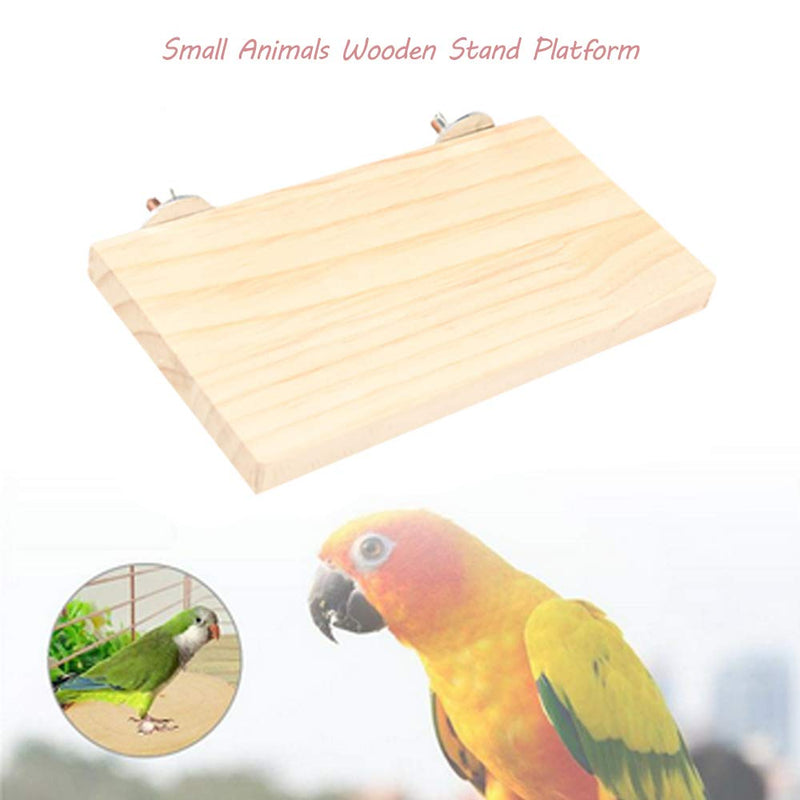 IAIGOGO 2 Pack Wooden Hamster Stand Platform Pet Bird Perch Chinchilla Exercise Toys Cage Accessories for Small Animals Parrot Love Bird Budgies Parakeet Cockatiel Playing and Sleeping - PawsPlanet Australia