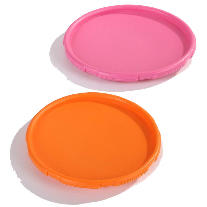 Anguiren 2 Pack Dog Flying Disc Toy Large 8.7 inches, Pet Nature Rubber Interactive Toy , Portable and Soft Dog Toy Saucer Flying Disc Durable Pet Supplies for Training Floating Flying ( Orange, Pink) - PawsPlanet Australia