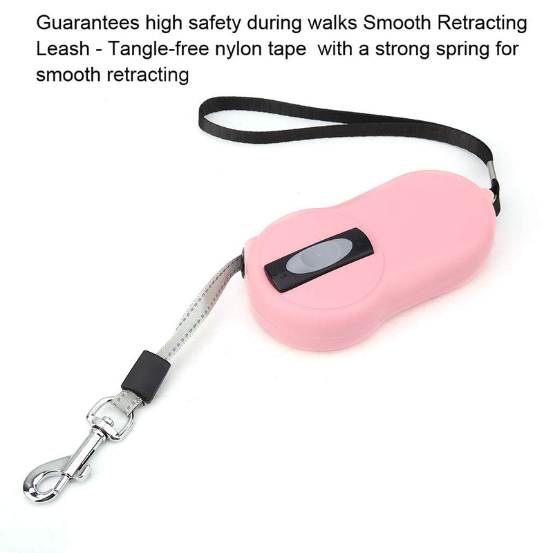Retractable dog leash, high-performance dog leash, 360° tangle-free dog leash, one-hand brake, break, lock dog leash with non-slip handle, perfect for small dogs (pink). - PawsPlanet Australia