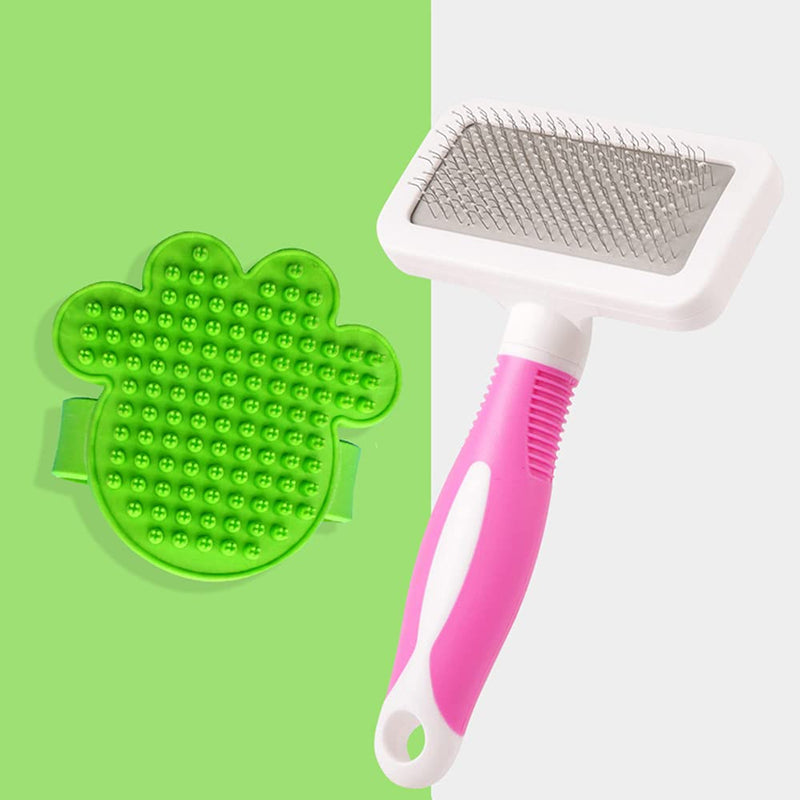 beandou Dog Brush & Cat Brush,Slicker Pet Grooming Brush,Shedding Grooming Tools,Pet Shampoo Brush,Dog Bath Grooming Shedding Brush,Soothing Massage Rubber Comb,Gently Removes Loose Undercoat - PawsPlanet Australia