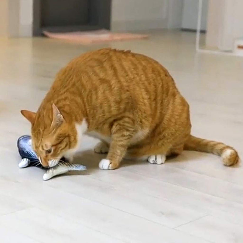 [Australia] - Realistic Moving Cat Kicker Fish Toy,Flopping Fish Cat Toy,Plush Interactive Cat Toys,Wiggle Fish Catnip Toys,Simulation Electric Doll Fish - Perfect for Cat Exercise Toys, Biting, Chewing and Kicking A 