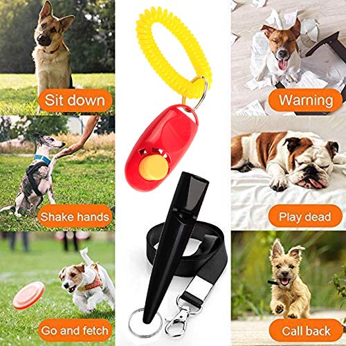 Nilook Dog Whistles & Dog Training Clicker,Professional Ultrasonic Plastic Dog Whistle with Lanyard Dog Training Clicker For Recall Stop Barking(3Pcs) - PawsPlanet Australia