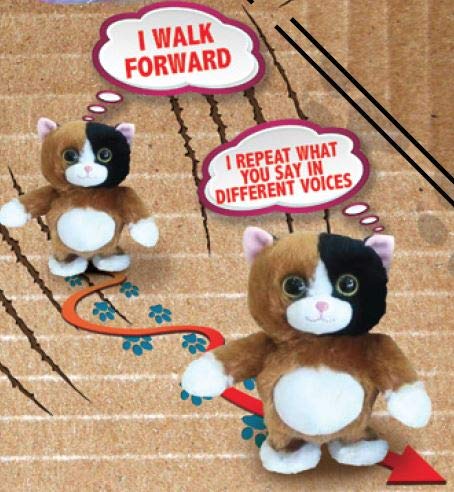 [Australia] - Mindscope Babble Budz Mimicking Animatronic Furry Friends Plush Toy with 3 Voice Filters (Cat) 
