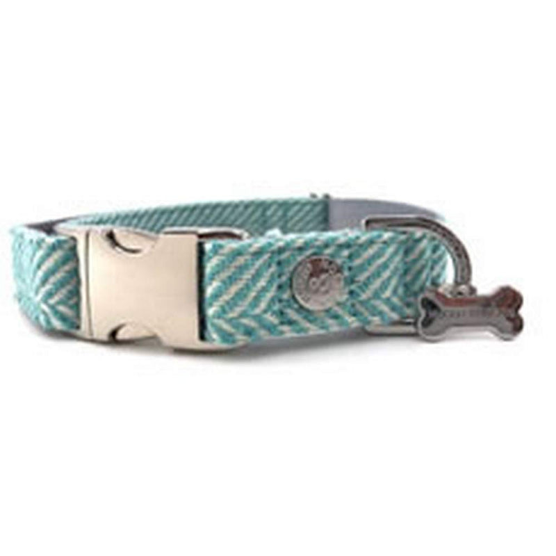 HUGO & HUDSON HHTMB10025-S Herringbone Dog Collar, Small, Pink - PawsPlanet Australia