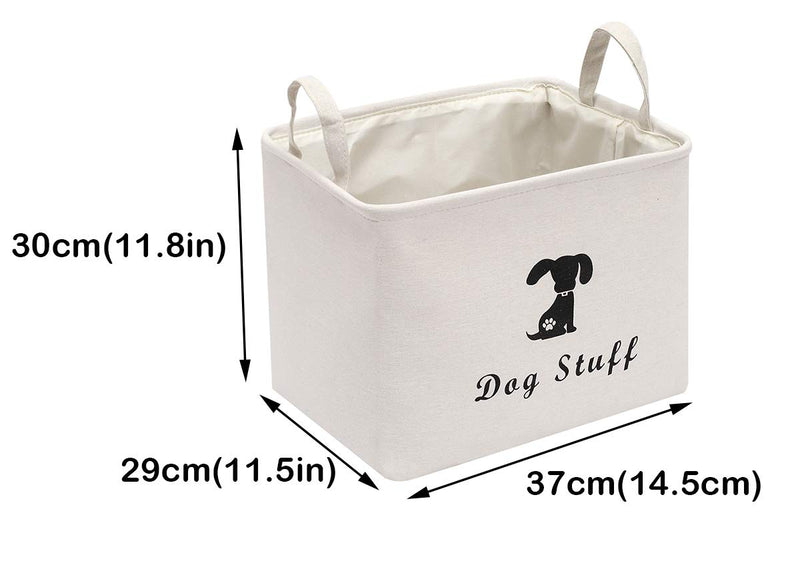 Brabtod Polyester dog toy basket and dog toy box, puppy toy basket organizer - Perfect for organizing pet toys, blankets, leashes, towel and dog stuff - Beige - PawsPlanet Australia