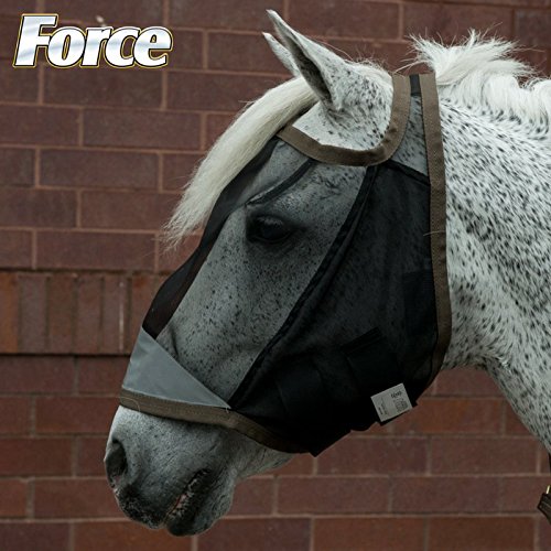 Opti-Force-Force Equine Fly Mask | Horse Fly Mask with UV Protection and Insect Repellent | Adjustable Fit for Comfort | Without Ears Standard - PawsPlanet Australia