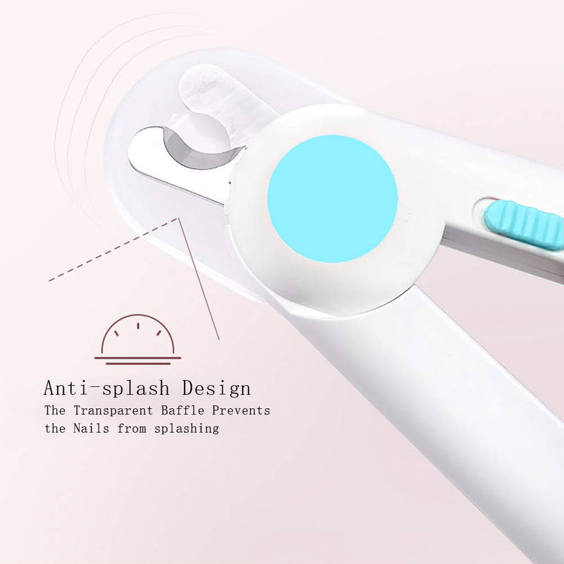 ALEENFOON Professional Dog Cat Pet Nail Clippers with Safety Guard and LED Light for Dogs Cats Birds Rabbit Guinea Pig, Pet Nail Scissors Animal Pet Claws Toenail Clippers with Hidden Nail File (Blue) Blue - PawsPlanet Australia