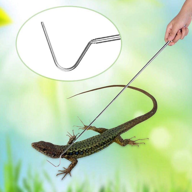 ViaGasaFamido Professional Collapsible Snake Tongs, Collapsible Stainless Steel Retractable Snake Hook Catching Snake Handling Tool (66cm) 66cm - PawsPlanet Australia