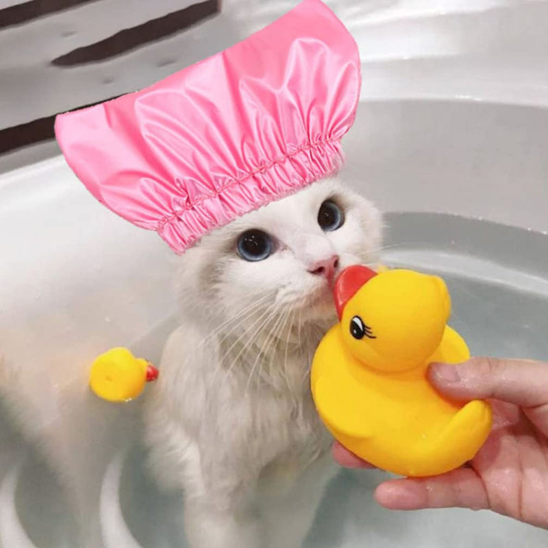 Mipcase Pet Shower Cap Waterproof Hat: Shower Dog Ear Covers Overhanging Pet Bath Ear Protection Shower Cats Ear Drops Guard for Kitten Puppy Small Pets Bath - PawsPlanet Australia
