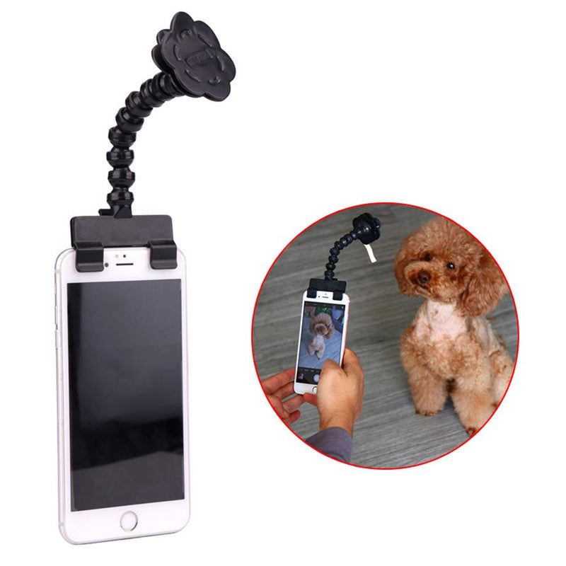 zosenda Pet Selfie Stick, Flexible Dog Selfie Stick Rod Cat Photo Toy Accessories, Multi-functional Smartphone Attachment Clip Treat Holder Dog Bath Toy (Black) - PawsPlanet Australia