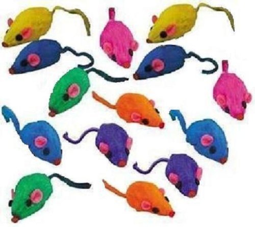 [Australia] - Zanies 20 x Cat Toy Rainbow Fur Mice That Rattle by 