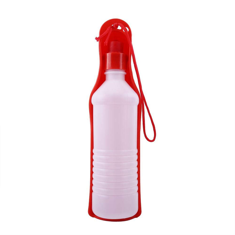 Pssopp 250ml/500ml Portable Pet Travel Water Bottle Dogs Cats Water Dispenser Puppy Drinking Feeding Fountain Bottle Pet Drinking Feeding Tool for Pets Outdoor Walking(500ml Red) 500ml Red - PawsPlanet Australia