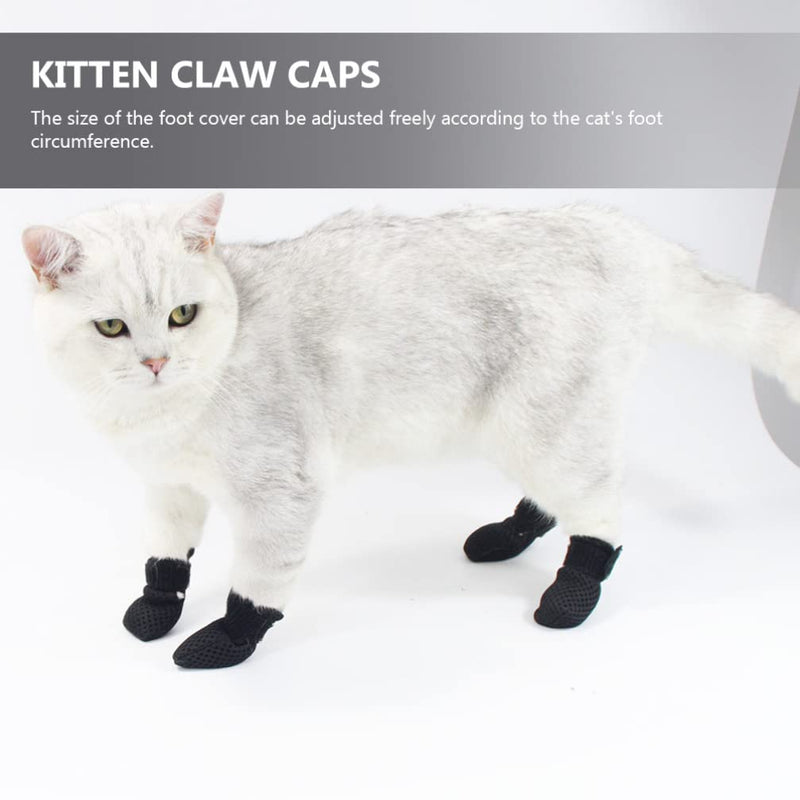 Hemobllo Claw Covers for Cats: Scratch Protection for Cats Breathable Mesh Cat Paw Covers Cat Claw Covers Caps for Cat Syringe Grooming Bathing Pack of 4 - PawsPlanet Australia
