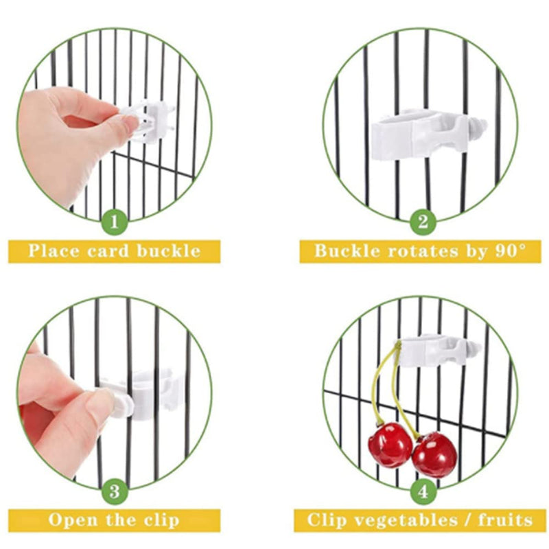 4 Pieces Bird Cage Food Holder Parrot Fruit Vegetable Clips Bird Cage Feeder Clip Bird Cage Accessories for Budgie Parakeet Cockatoo Macaw Cockatiel Conure - PawsPlanet Australia