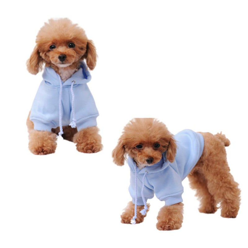 Petderland Pet Clothes for Dog Cat Puppy Hoodies Coat Fleece Sweatshirt Warm Sweater Dog Outfits X-Small Blue - PawsPlanet Australia