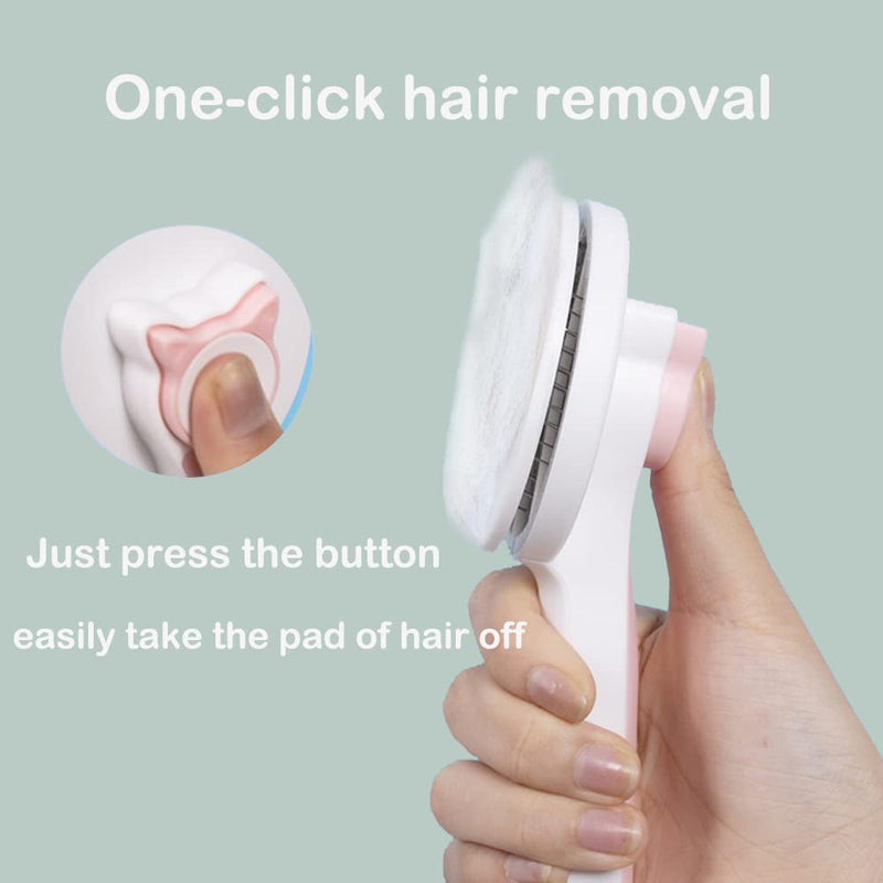Marchul Cat Grooming Brush, Self-Cleaning Slicker Brushes for Cats, Shedding Brush for Long-Haired and Short-Haired Cats, Kitten Fur Brush for Removing Loose Undercoat Gray - PawsPlanet Australia